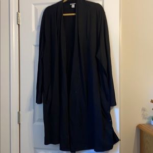 3X Long Black Cardigan